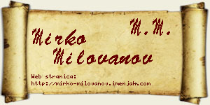 Mirko Milovanov vizit kartica